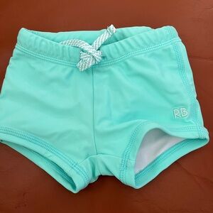 Ruffle Butts Aqua Kids Swim Trunks